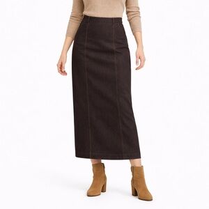 Vintage Elegant Eric Alexandre Maxi Brown Skirt